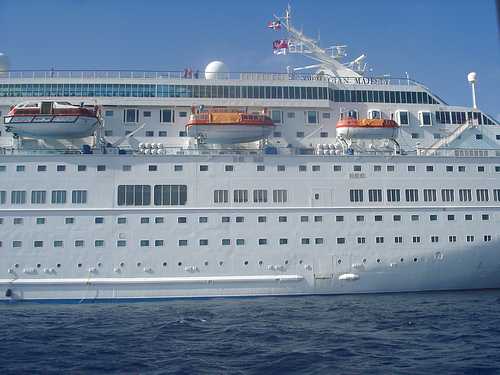 NCL's Majesty moored at Grand Cayman
