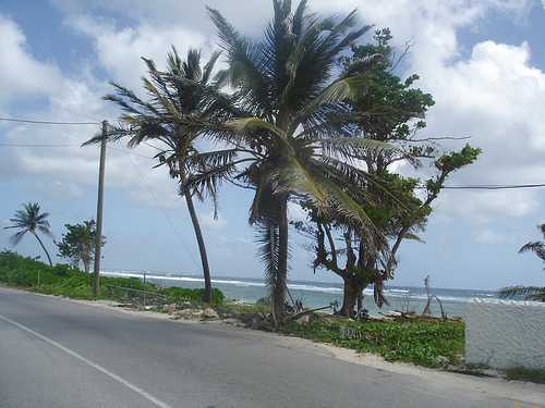 Waterfront highway on the south side of Grand Cayman